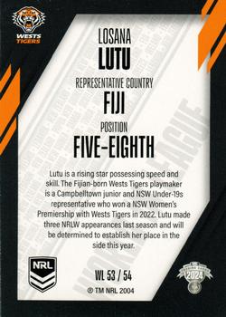 2024 NRL Traders Titanium - World In League #WL53 Losana Lutu Back